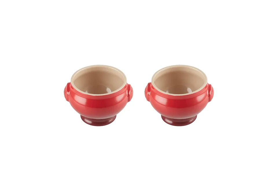 le-creuset-set-de-2-bols-soupe-c-ramique-600-ml-cerise image 1