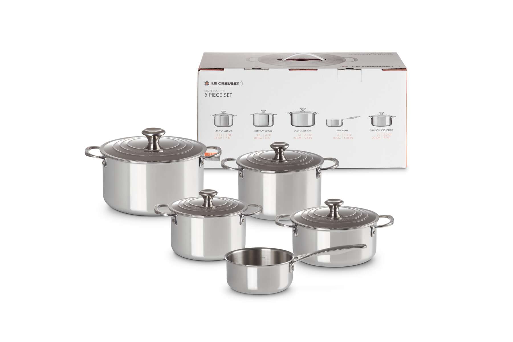 le-creuset-set-5-pi-ces-inox-3-cocottes-cocotte-basse-casserole image 2