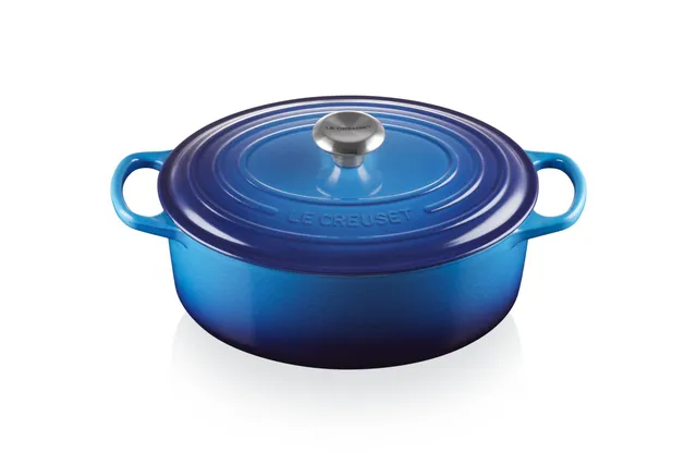 le-creuset-cocotte-signature-ovale-fonte-maill-e-31-cm-6-3-l-azure image 1