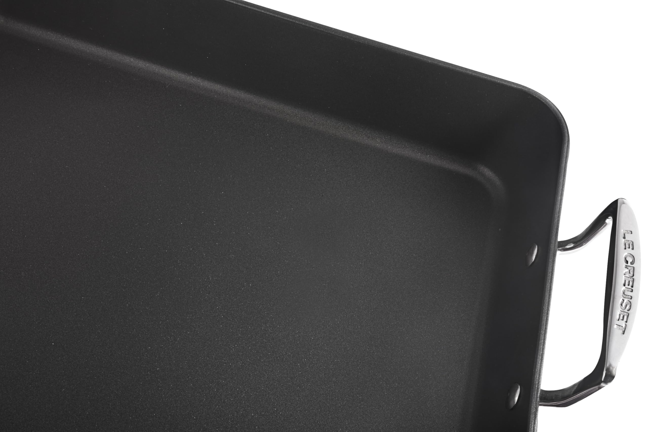 le-creuset-plat-r-tir-anti-adh-rent-fonte-d-aluminium-35x27-cm-anthracite-argent image 2