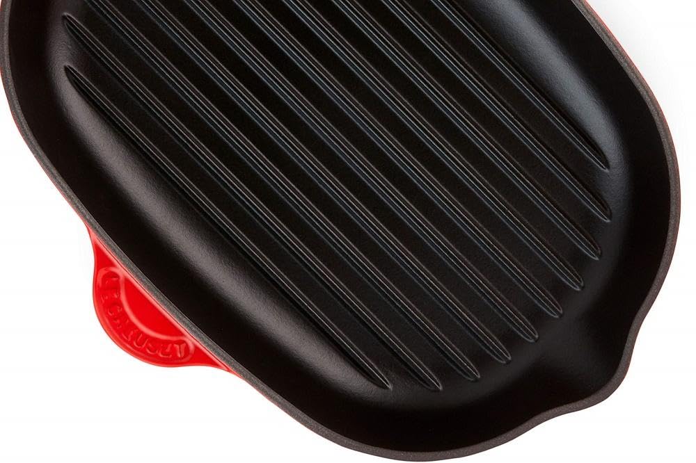 le-creuset-skillet-gril-ovale-fonte-maill-e-signature-32-cm-cerise image 5