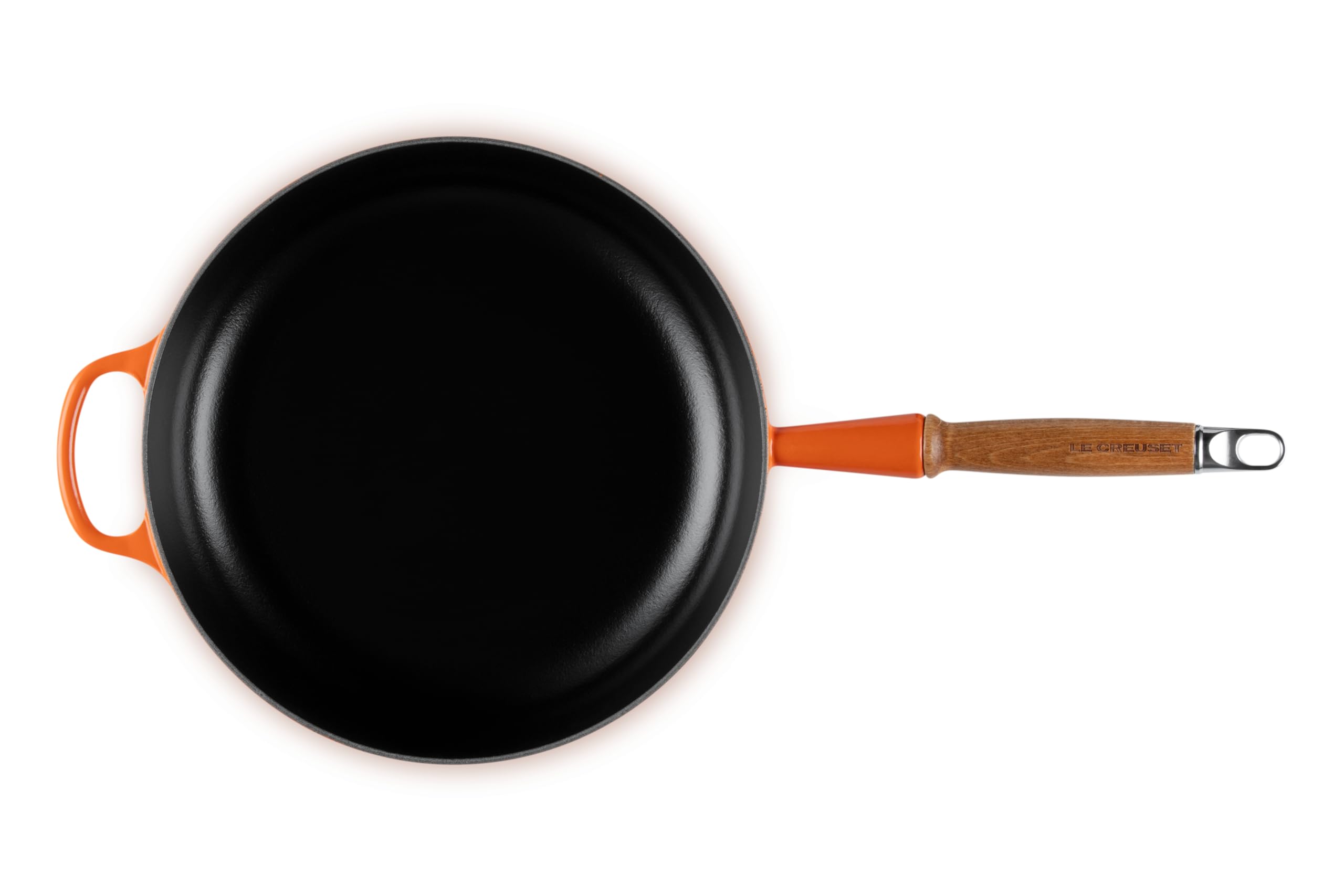 le-creuset-sauteuse-en-fonte-maill-e-28-cm-3-6-l-volcanique-poign-e-bois image 3