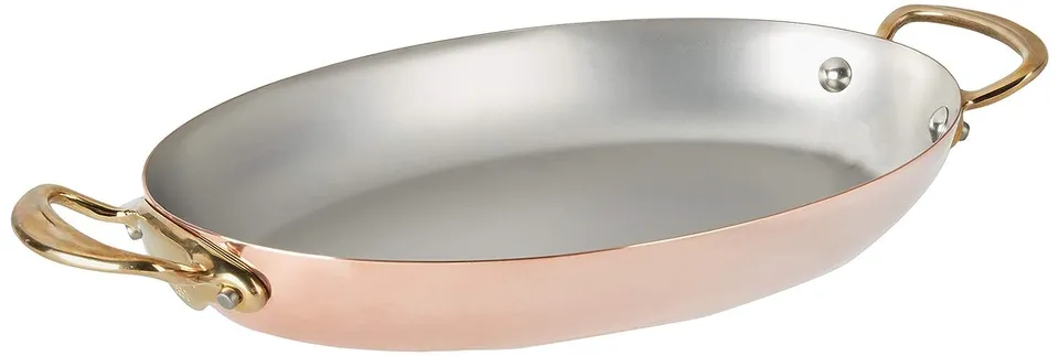 mauviel-m-h-ritage-150b-plat-ovale-cuivre-inox-1-5-mm image 1