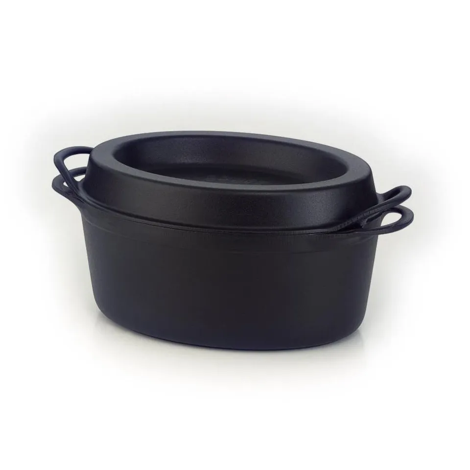 le-creuset-doufeu-fonte-maill-e-ovale-32-cm-noir-mat image 1