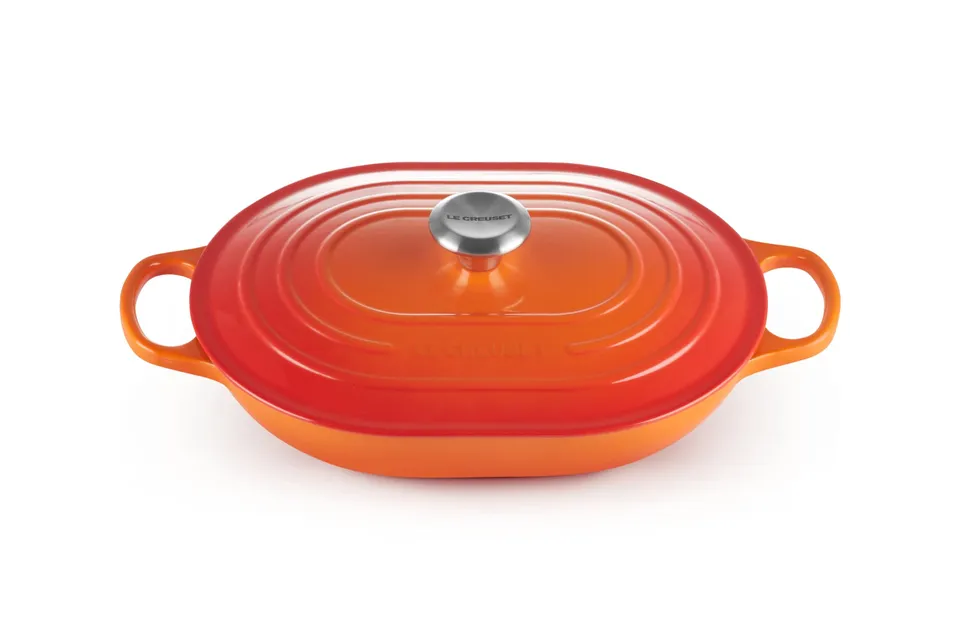 le-creuset-signature-cocotte-rectangulaire-en-fonte-maill-e-3-4-l-volcanique image 1