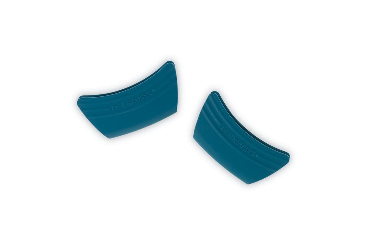 le-creuset-set-de-2-poign-es-silicone-deep-teal image 2