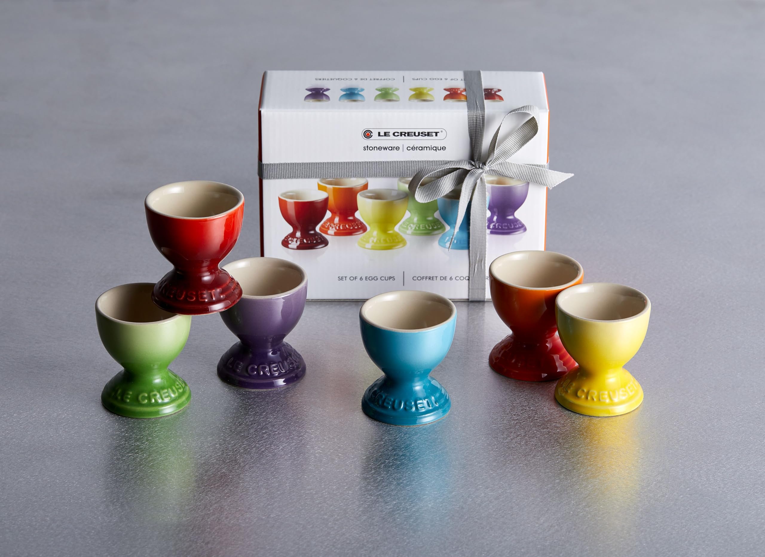 le-creuset-set-de-6-coquetiers-pied-en-gr-s-arc-en-ciel image 3