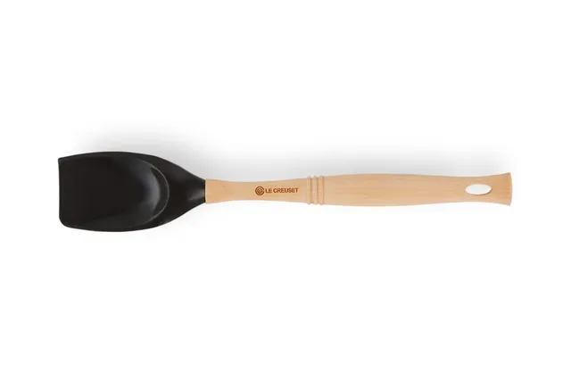 le-creuset-petite-spatule-cuill-re-silicone-bois-onyx-32-cm image 1