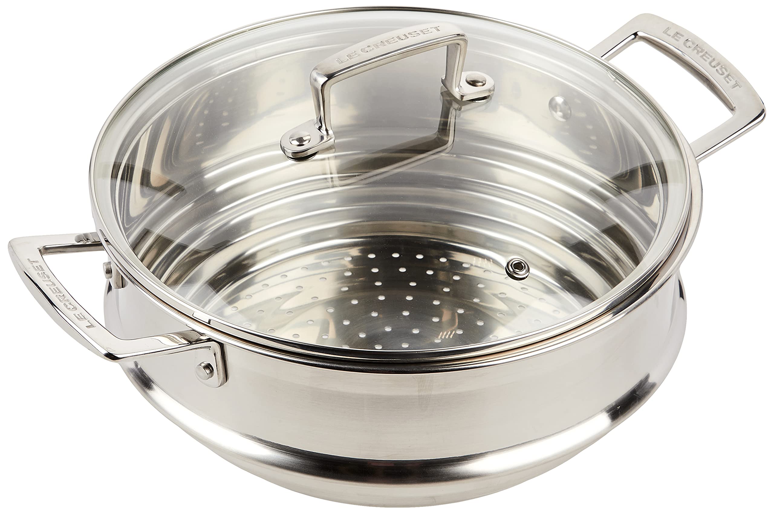 le-creuset-grand-cuit-vapeur-avec-couvercle-en-verre-24-cm-inox image 1