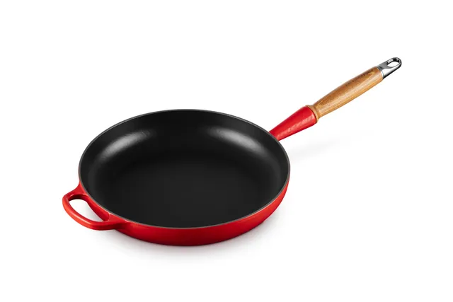 le-creuset-po-le-frire-en-fonte-maill-e-26-cm-cerise-manche-bois image 1