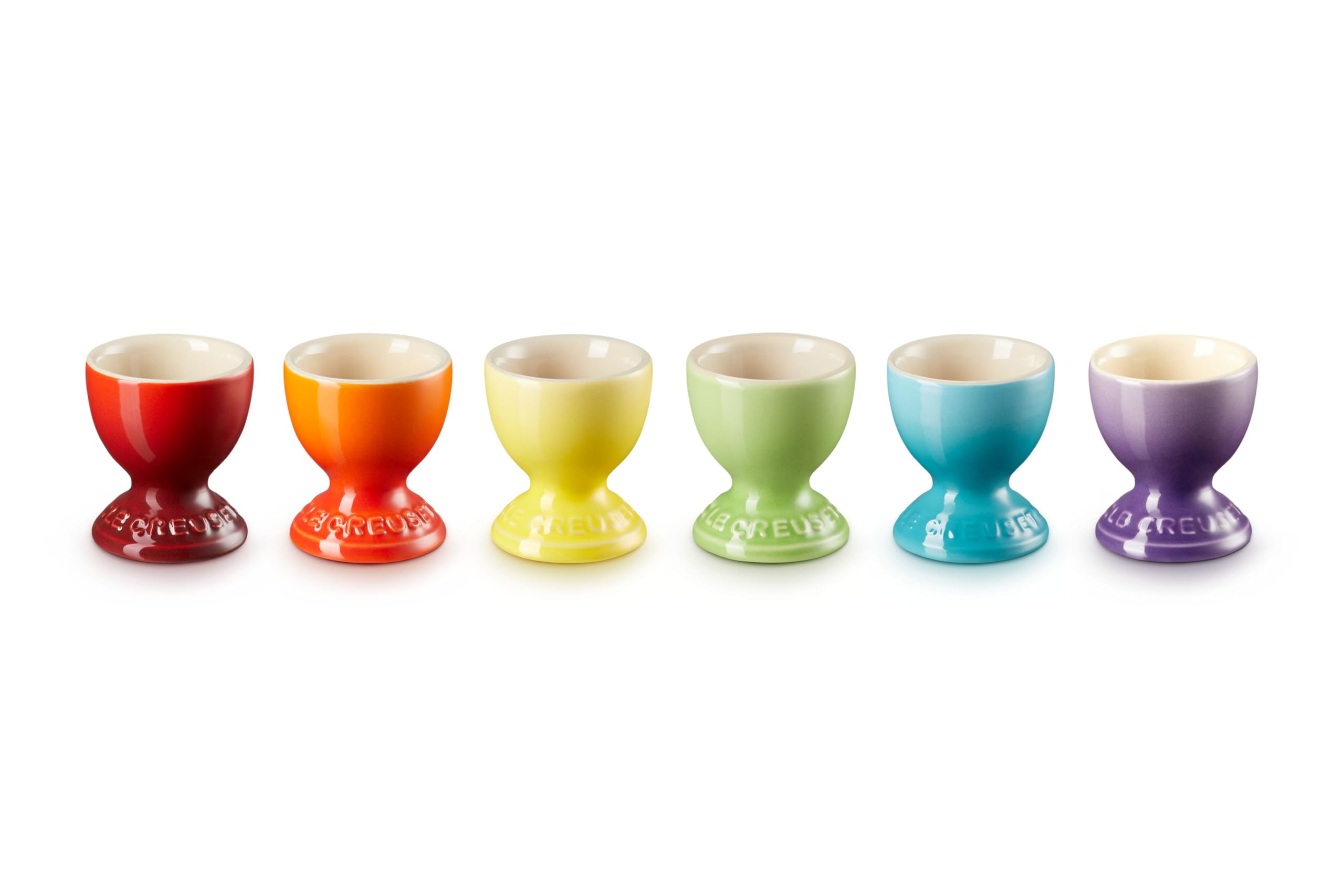 le-creuset-set-de-6-coquetiers-pied-en-gr-s-arc-en-ciel image 2