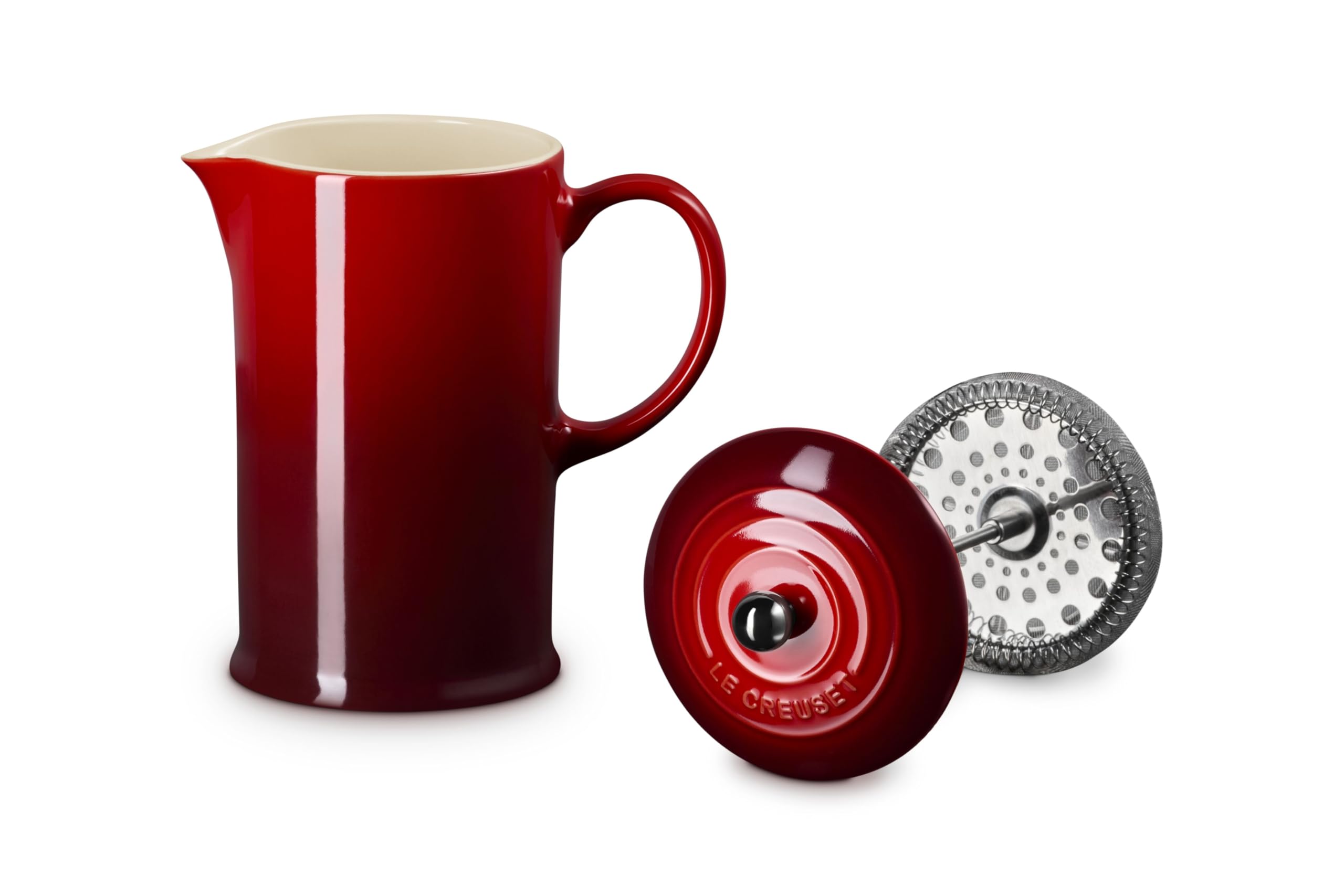 le-creuset-heritage-cafeti-re-piston-c-ramique-1l-cerise image 2