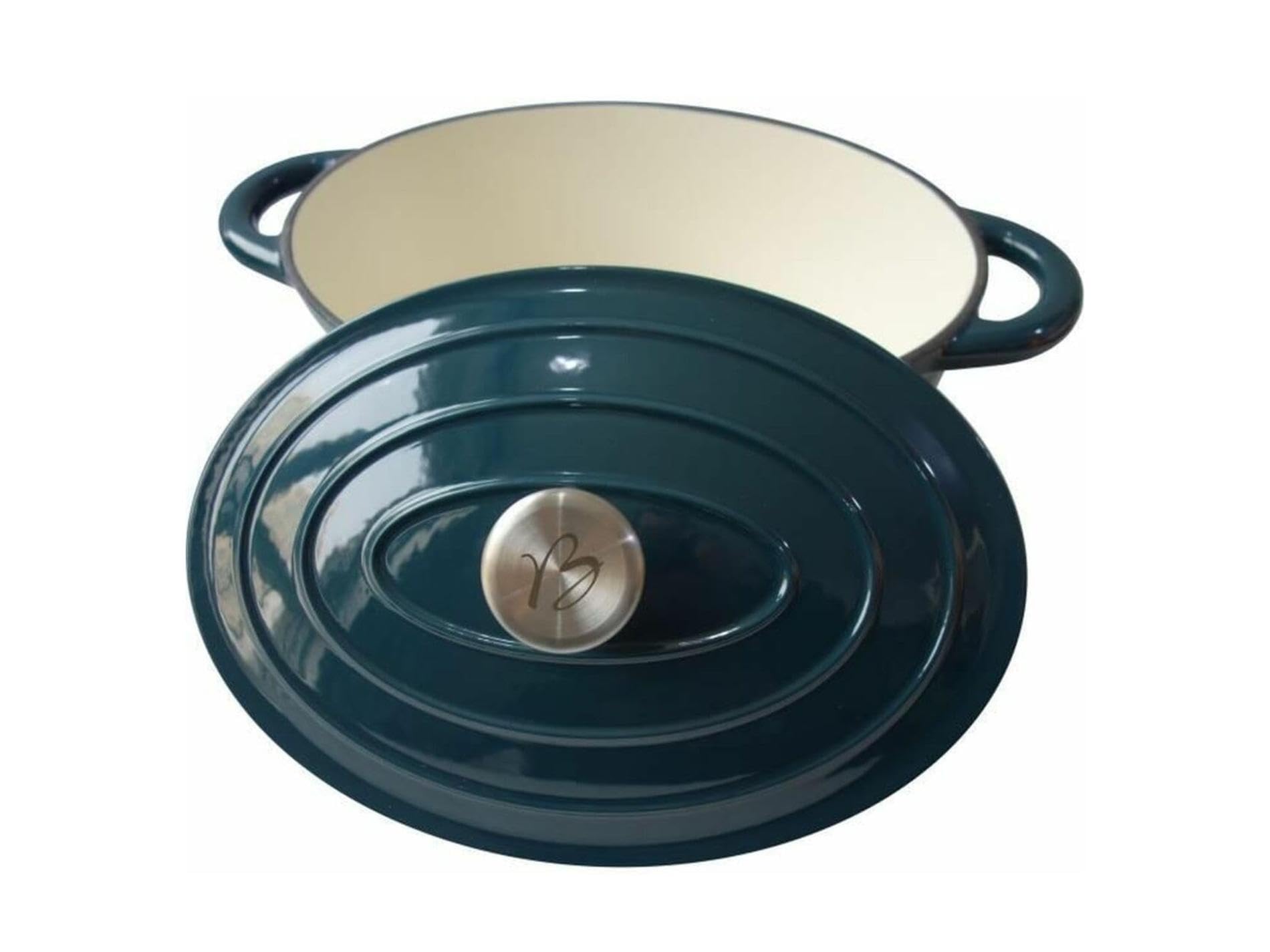 baumalu-cocotte-fonte-maill-e-ovale-30-cm-bleu-vert image 1