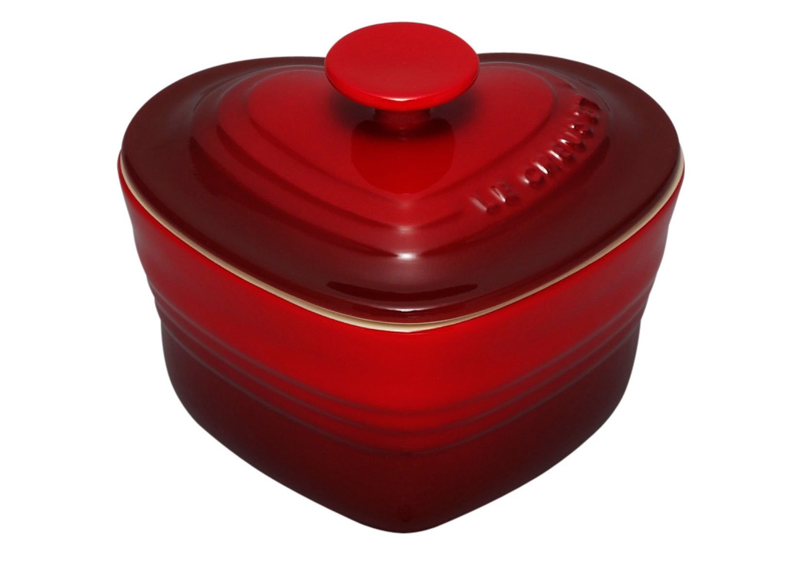 le-creuset-cocotte-en-forme-de-c-ur-c-ramique-300-ml-cerise image 3