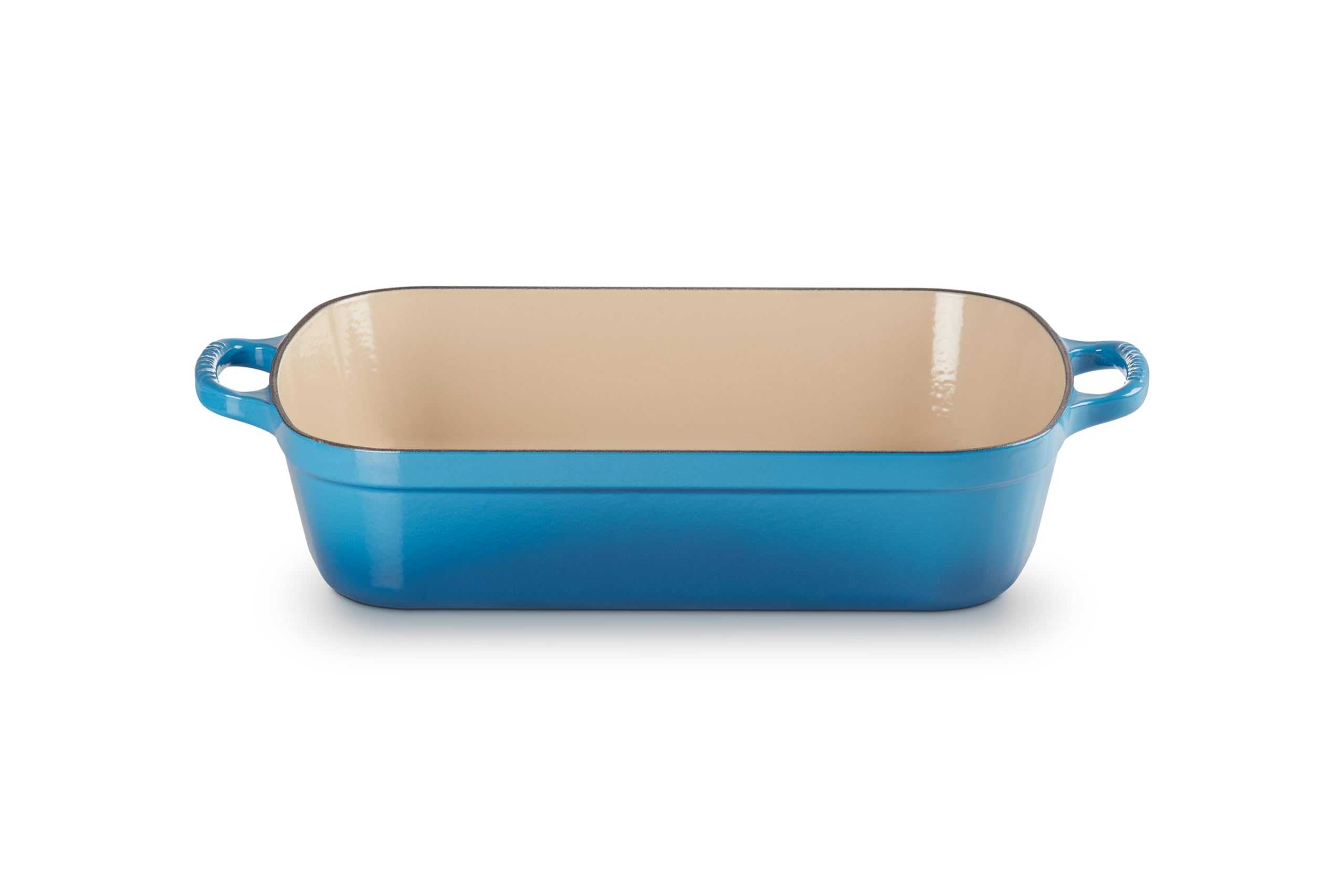 le-creuset-signature-plat-rectangulaire-en-fonte-maill-e-33-cm-4-9-l-bleu-marsei image 2