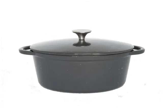baumalu-cocotte-ovale-fonte-cocoon-27-cm-gris image 1