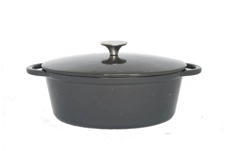baumalu-cocotte-ovale-fonte-cocoon-27-cm-gris image 1