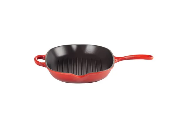 le-creuset-skillet-gril-ovale-fonte-maill-e-signature-32-cm-cerise image 1