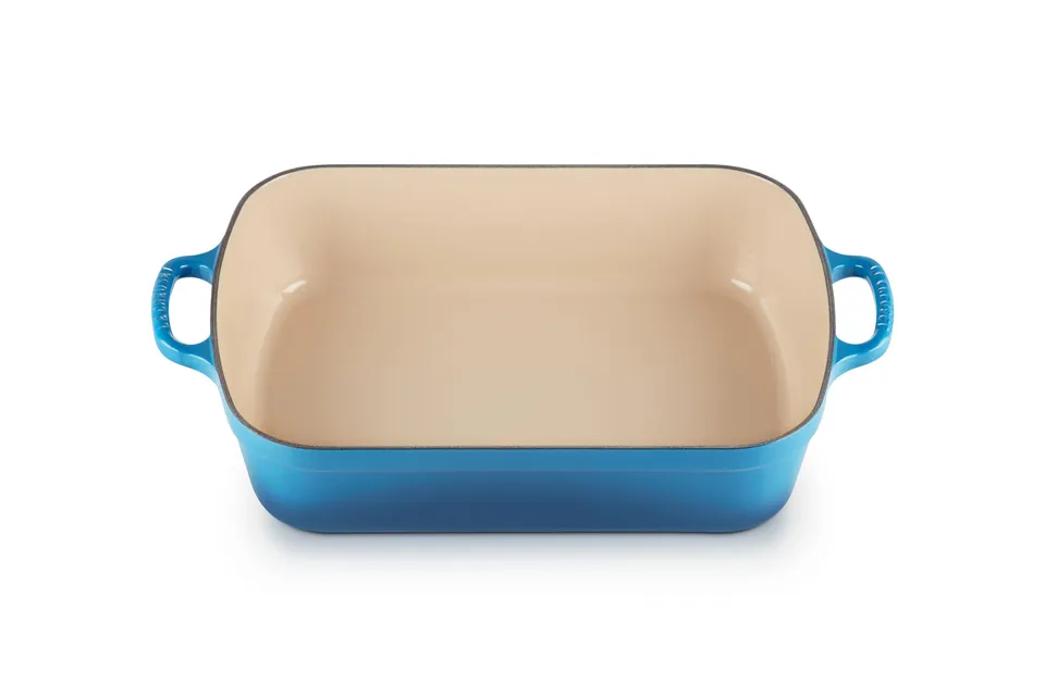 le-creuset-signature-plat-rectangulaire-en-fonte-maill-e-33-cm-4-9-l-bleu-marsei image 1