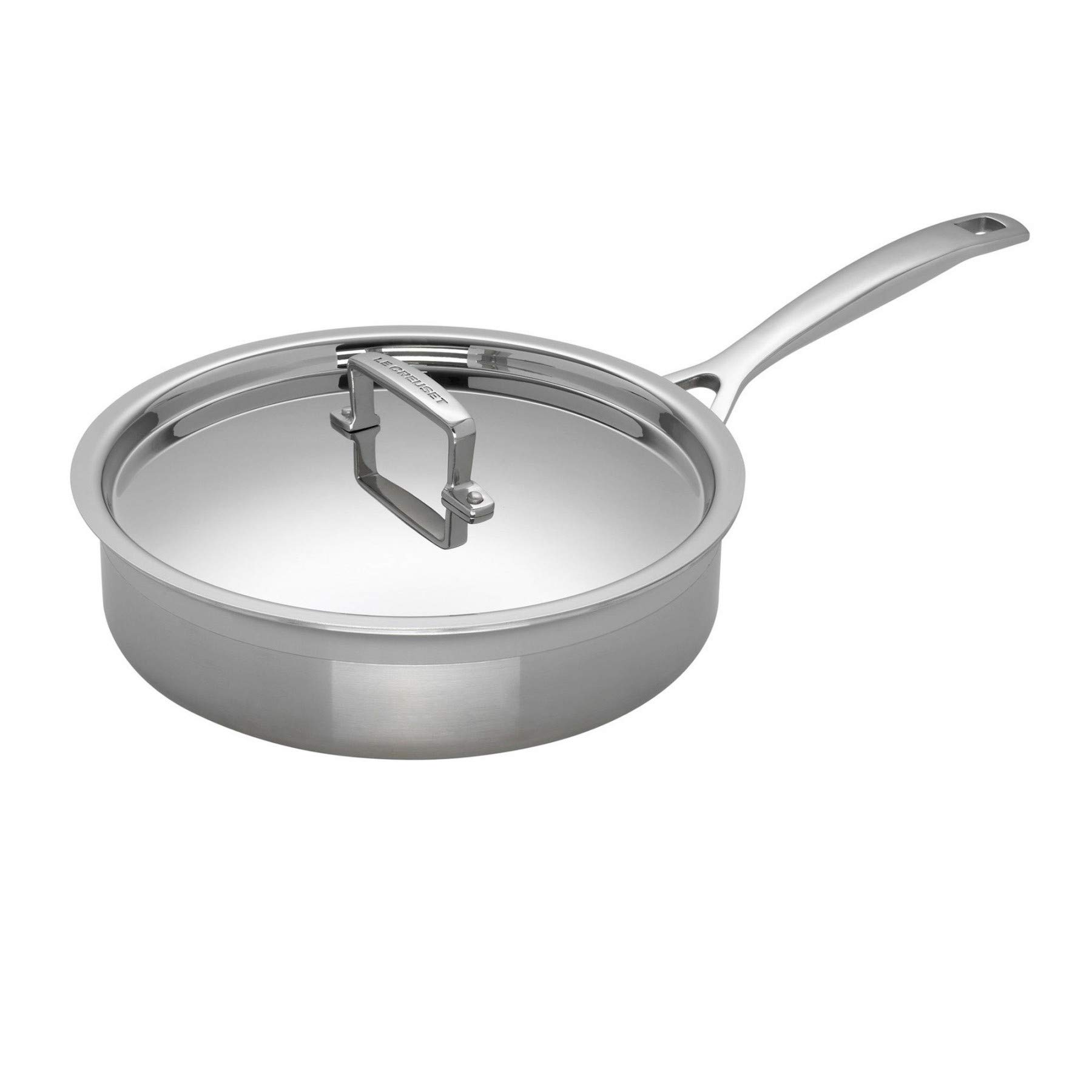 le-creuset-sauteuse-3-ply-inox-24-cm-avec-couvercle-argent image 3