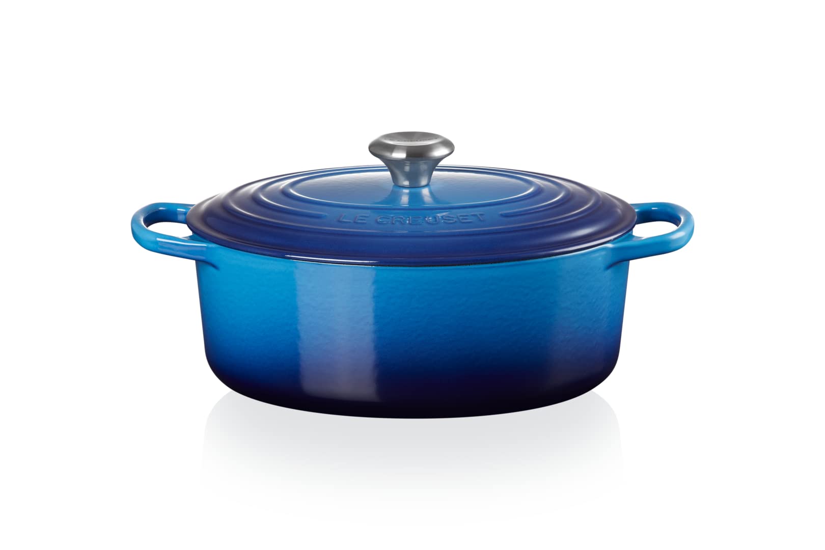le-creuset-cocotte-signature-ovale-fonte-maill-e-31-cm-6-3-l-azure image 2