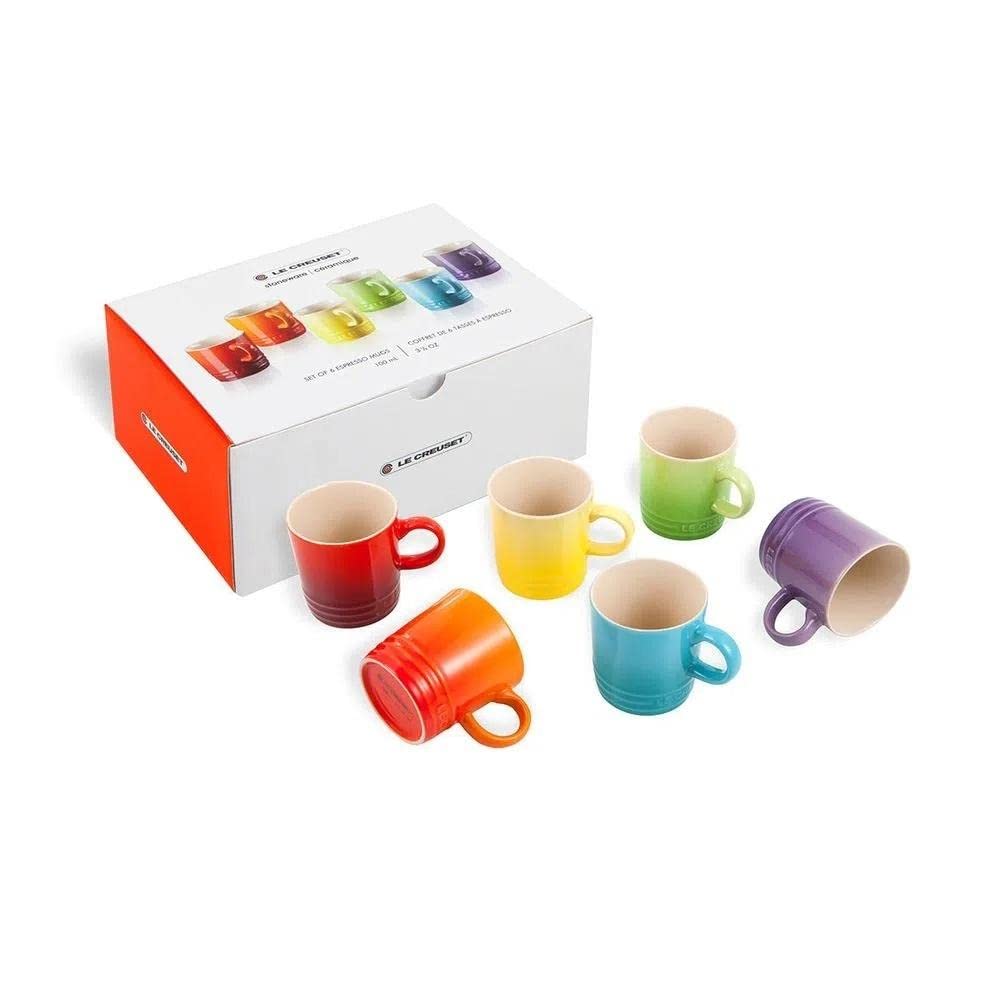 le-creuset-set-de-6-mugs-c-ramique-350-ml-arc-en-ciel image 2