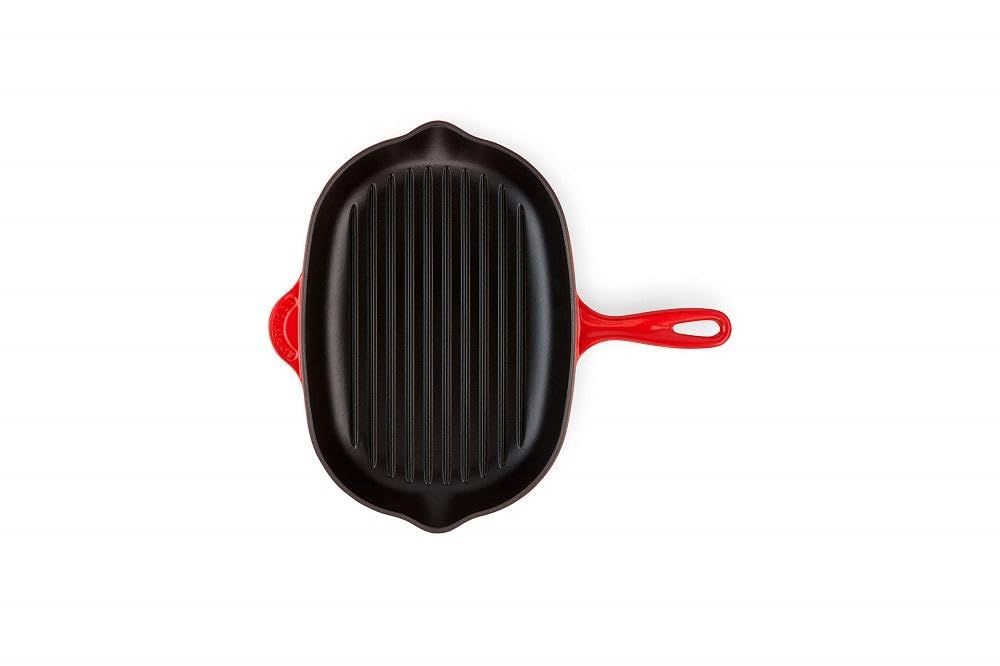 le-creuset-skillet-gril-ovale-fonte-maill-e-signature-32-cm-cerise image 4