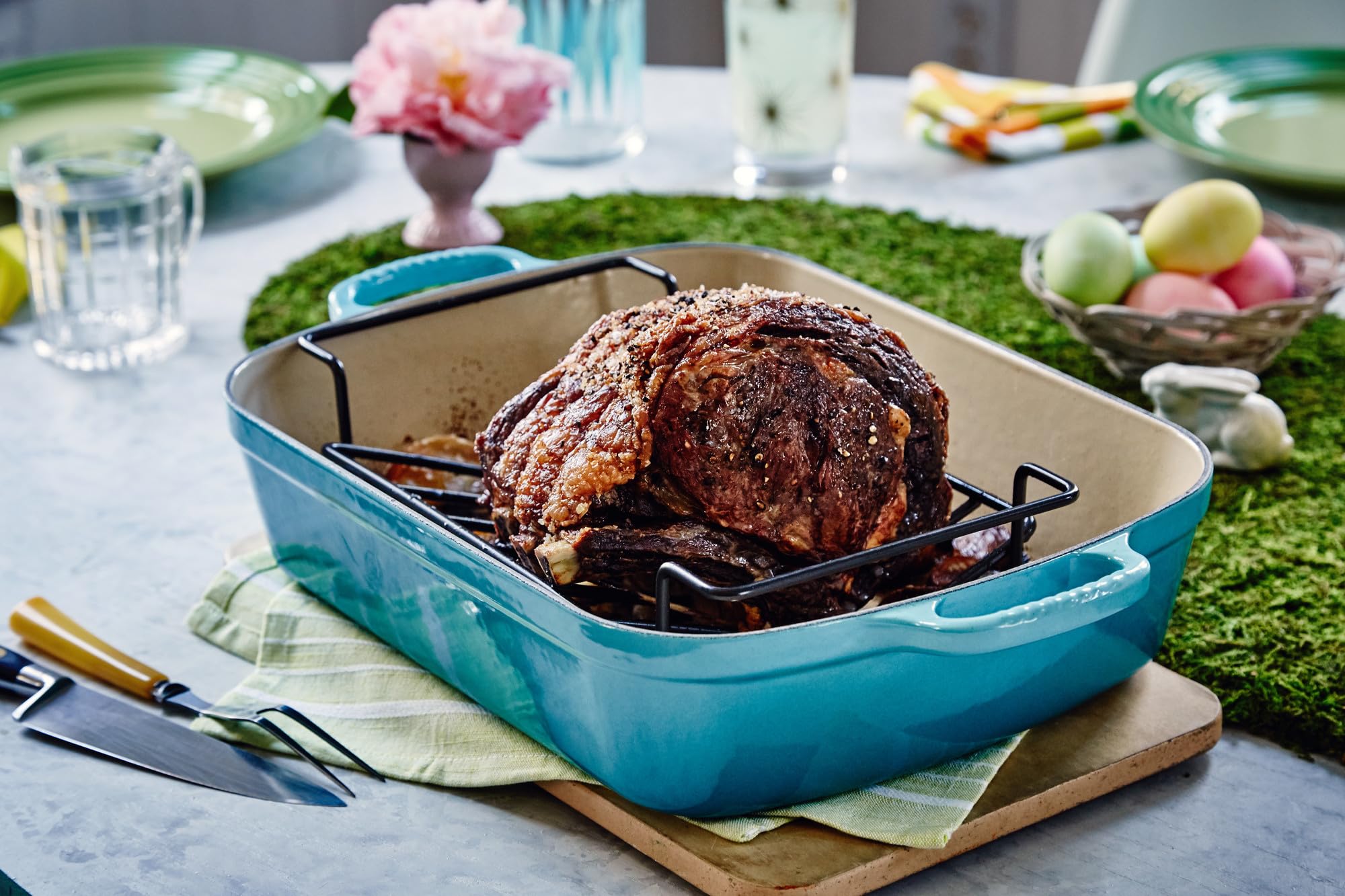 le-creuset-signature-plat-rectangulaire-en-fonte-maill-e-33-cm-4-9-l-bleu-marsei image 7