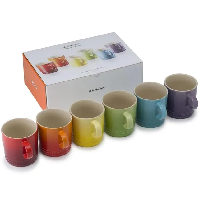 le-creuset-set-de-6-mugs-c-ramique-350-ml-arc-en-ciel image 1