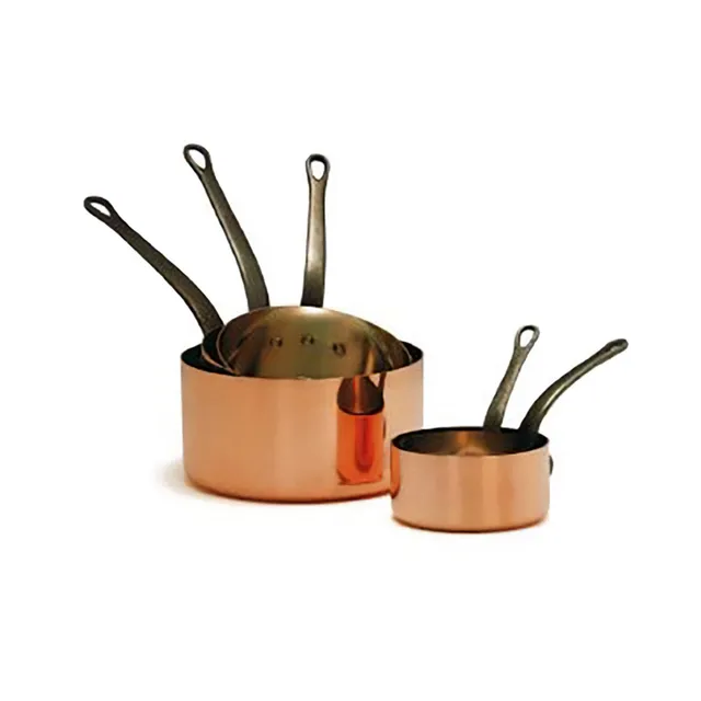 baumalu-lot-5-casseroles-cuivre-massif-tam-12-20-cm-manche-fonte image 1