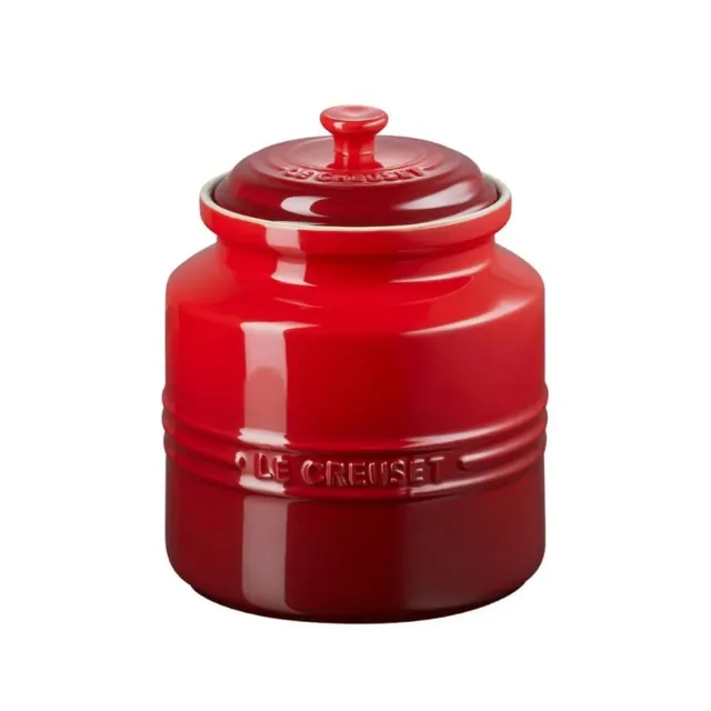 le-creuset-heritage-pot-biscuits-en-gr-s-maill-2-4-l-cerise image 1