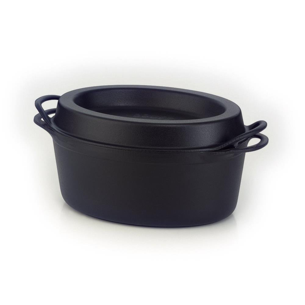 le-creuset-doufeu-fonte-maill-e-ovale-32-cm-noir-mat image 1