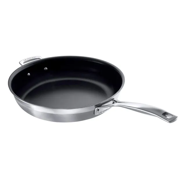 le-creuset-po-le-anti-adh-rente-inox-3-ply-30-cm-argent image 1