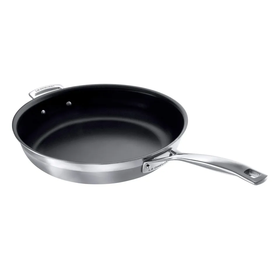 le-creuset-po-le-anti-adh-rente-inox-3-ply-30-cm-argent image 1