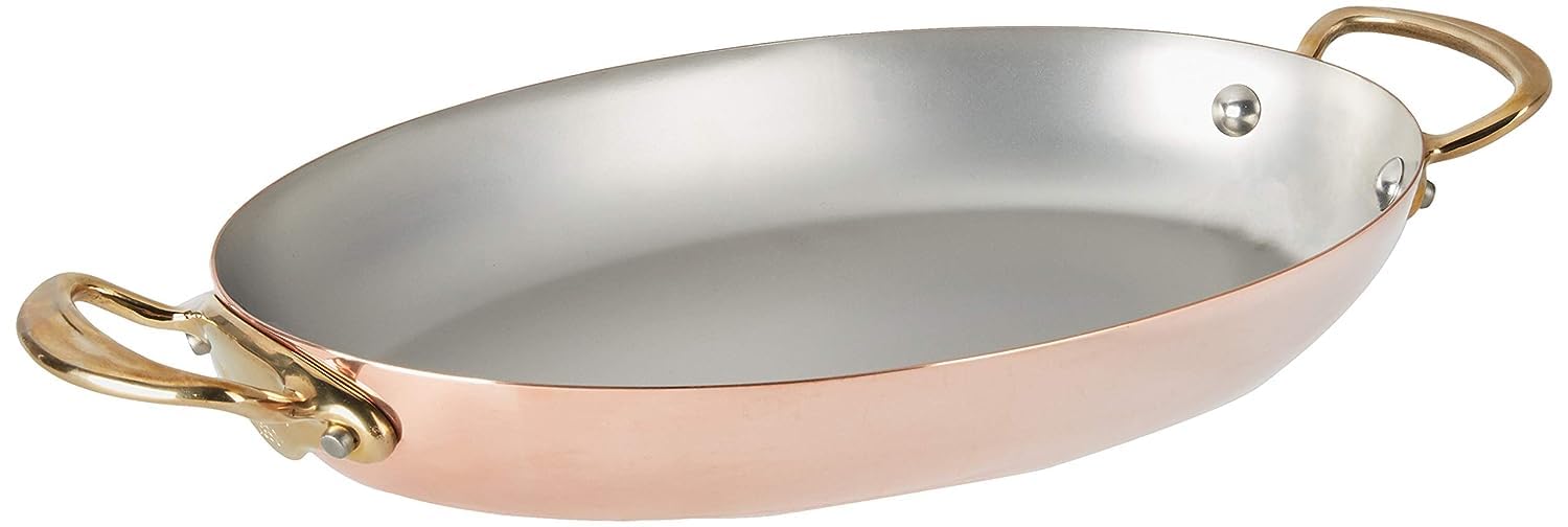 mauviel-m-h-ritage-150b-plat-ovale-cuivre-inox-1-5-mm image 1