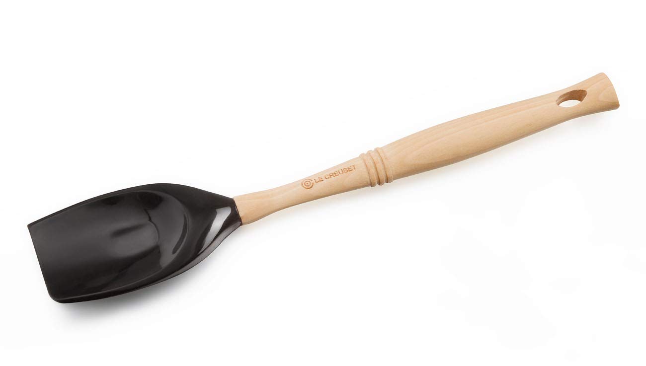 le-creuset-petite-spatule-cuill-re-silicone-bois-onyx-32-cm image 3