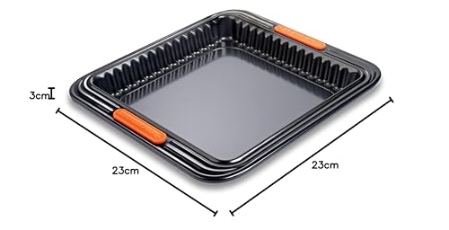 le-creuset-moule-tarte-carr-fond-amovible-23-x-23-cm-acier-silicon image 6