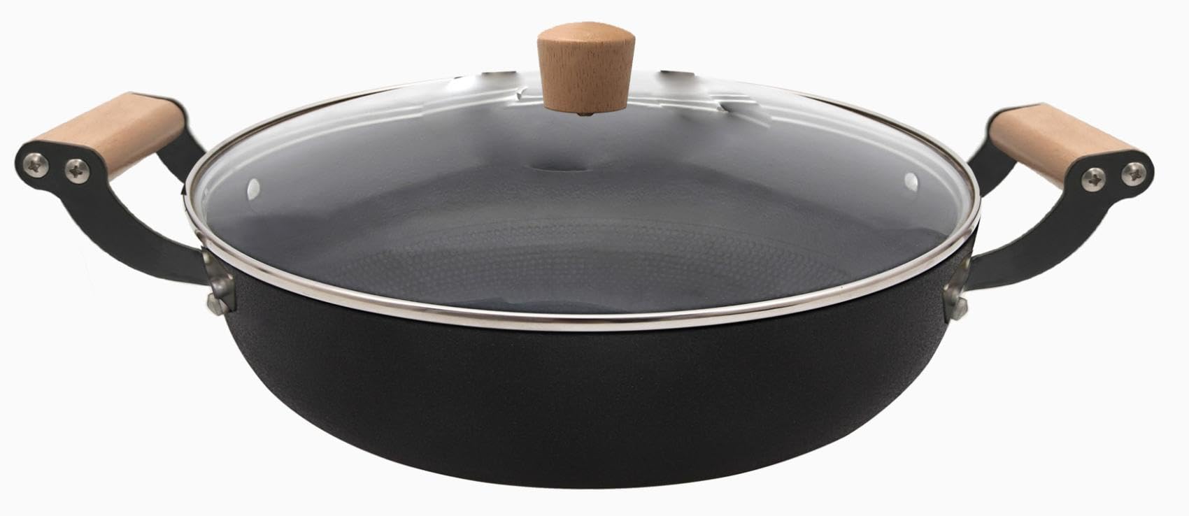 baumalu-maestro-faitout-fonte-d-acier-maill-e-30-cm-noir-bois-avec-couvercle-ver image 1