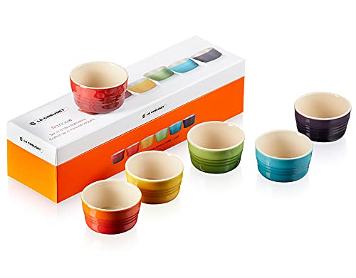 le-creuset-set-6-ramequins-ronds-c-ramique-120-ml-arc-en-ciel image 7