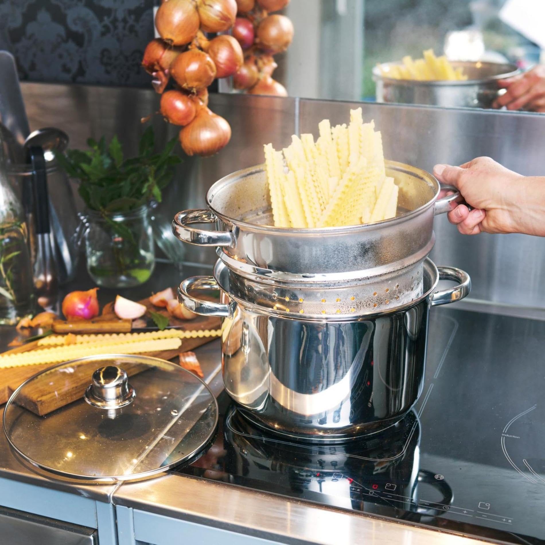 baumalu-cuiseur-p-tes-inox-avec-couvercle-verre-tous-feux-induction image 2