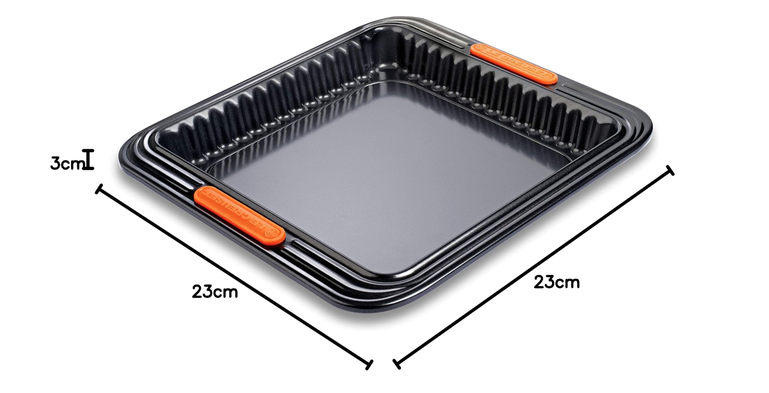 le-creuset-moule-tarte-carr-fond-amovible-23-x-23-cm-acier-silicon image 3