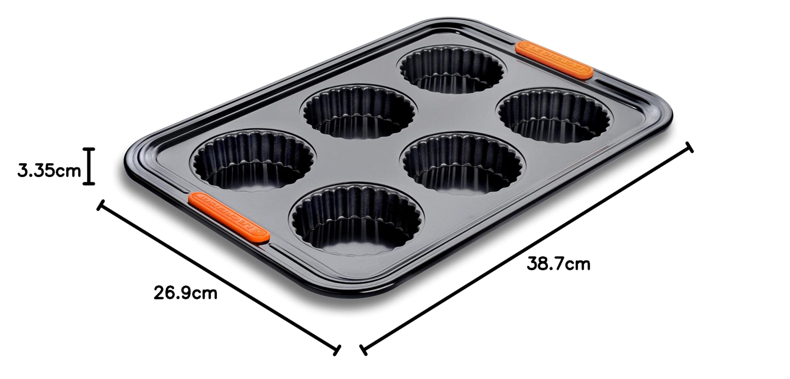 le-creuset-moule-6-tartelettes-acier-silicon-anthracite-orange image 7