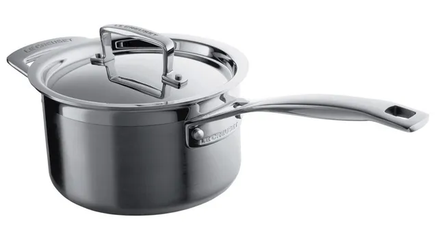 le-creuset-casserole-3-ply-inox-16-cm-1-9-l-argent-avec-couvercle image 1