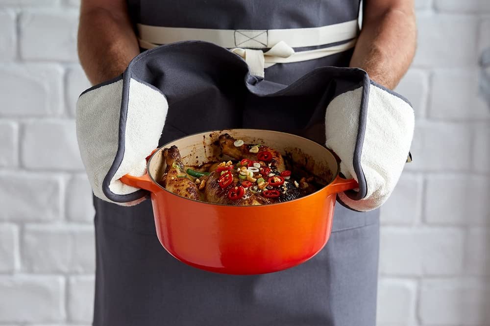 le-creuset-double-gant-coton-noir-mat-taille-unique image 2