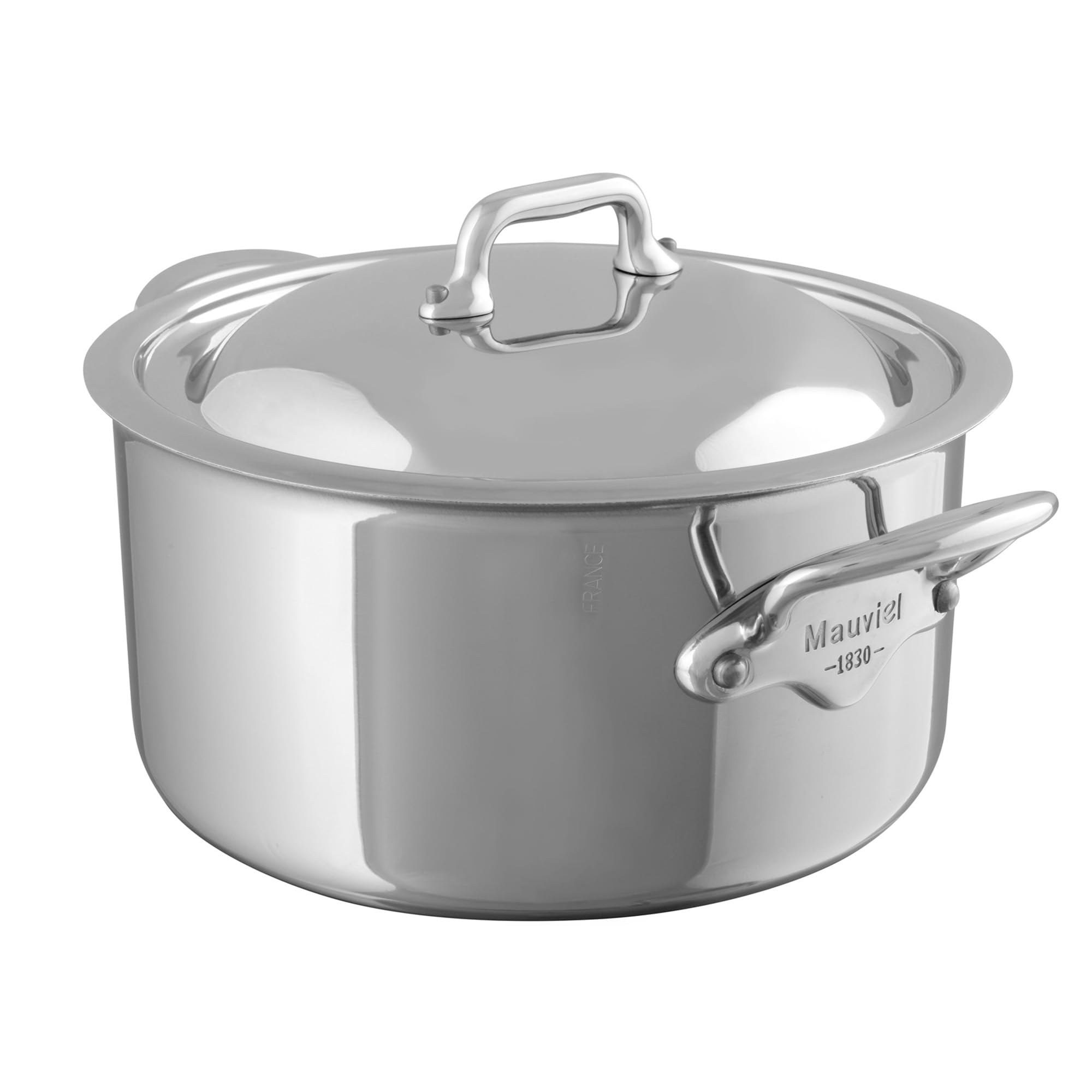 mauviel-1830-m-cook-cocotte-inox-avec-couvercle-16-cm-1-7-l image 1