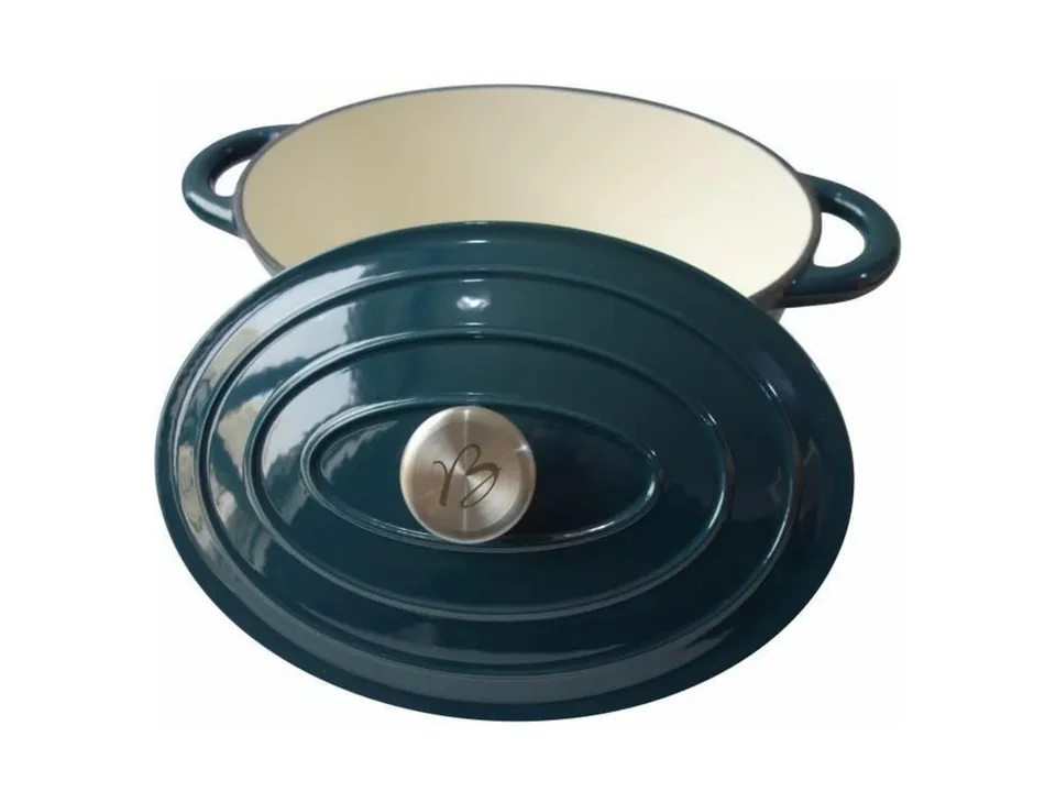 baumalu-cocotte-fonte-maill-e-ovale-30-cm-bleu-vert image 1
