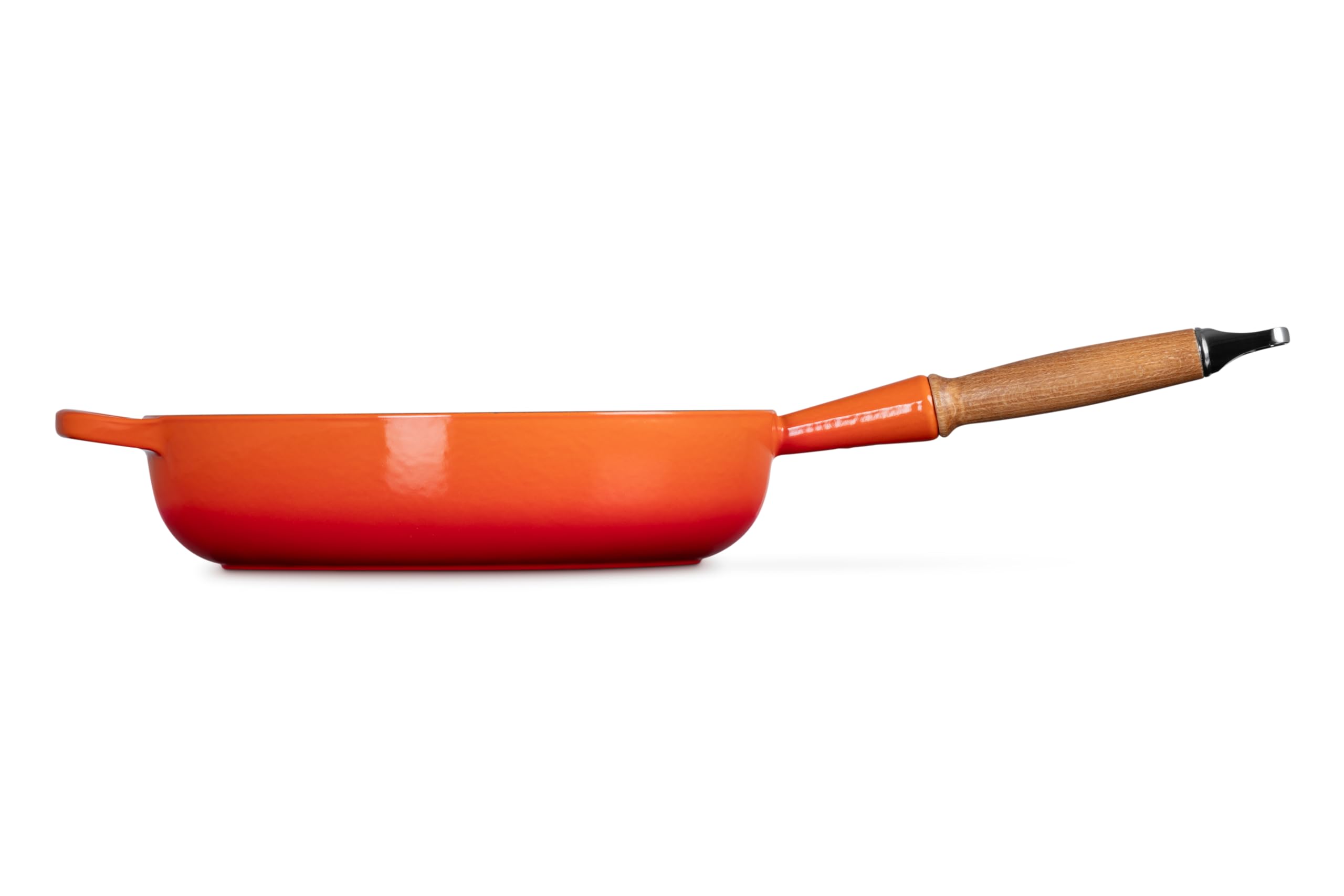 le-creuset-sauteuse-en-fonte-maill-e-28-cm-3-6-l-volcanique-poign-e-bois image 2