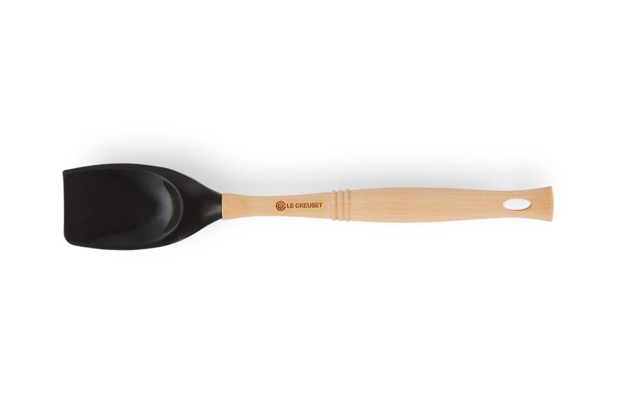 le-creuset-petite-spatule-cuill-re-silicone-bois-onyx-32-cm image 1