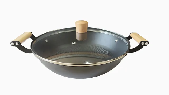 baumalu-maestro-wok-2-anses-fonte-d-acier-maill-e-30-cm-noir-bois-avec-couvercle image 1