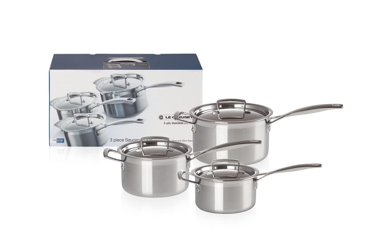 le-creuset-set-10-pi-ces-inox-3-ply-avec-couvercles-argent image 4